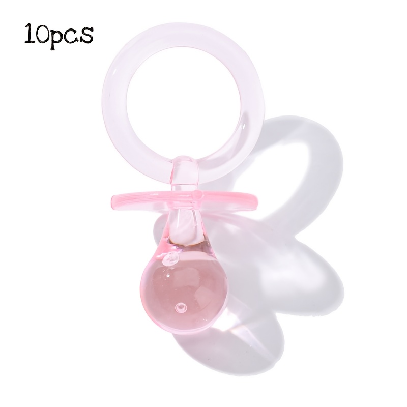 E-shop 10 Stück Pastell-Acryl-Schnuller | Gender Reveal Party-Deko, Babyparty-Geschenke, DIY Geburtstagsparty-Accessoires, Rosa-Blaue Acrylschnuller,