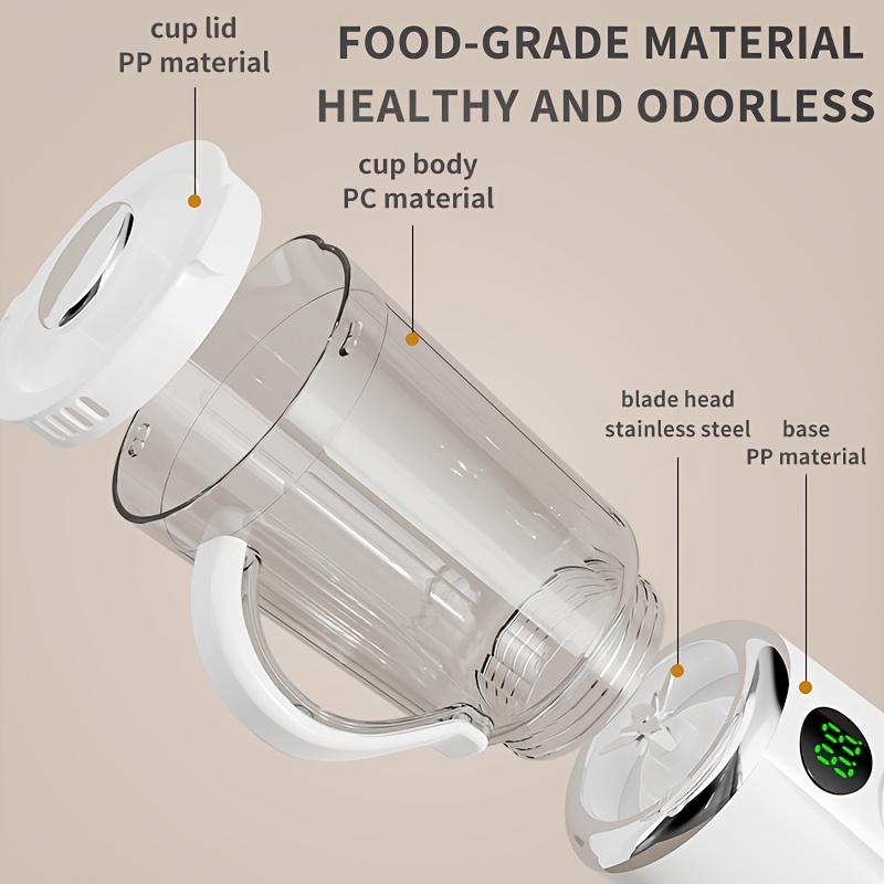 Portable Blender And Mixer, Fruit Juicer, Rechargeable Style, Wireless Design And Easy to Clean, White/Black Available, Ideal Gift for Valentine'S Day/Mother'S Day/Christmas