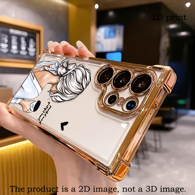 TEMU Phone Case - 2d Flat Illustration High-definition Anti-fouling Individual Niche Trendy Ultra-thin Case Suitable For Galaxy S25 S24 S23 S22 S21