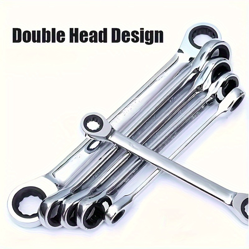 TEMU 12-in-1 Heavy-duty Ratchet Wrench - Chrome Vanadium Steel, Double-headed & Reversible For Diy And Industrial Use