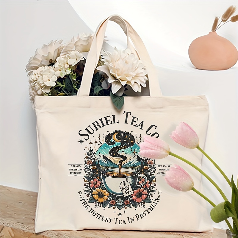 

Suriel Canvas Tote Bag - Fade-resistant & Foldable Shoulder Bag For Daily , Travel, Shopping - Beach Vacation Accessory & Book Lover Gift