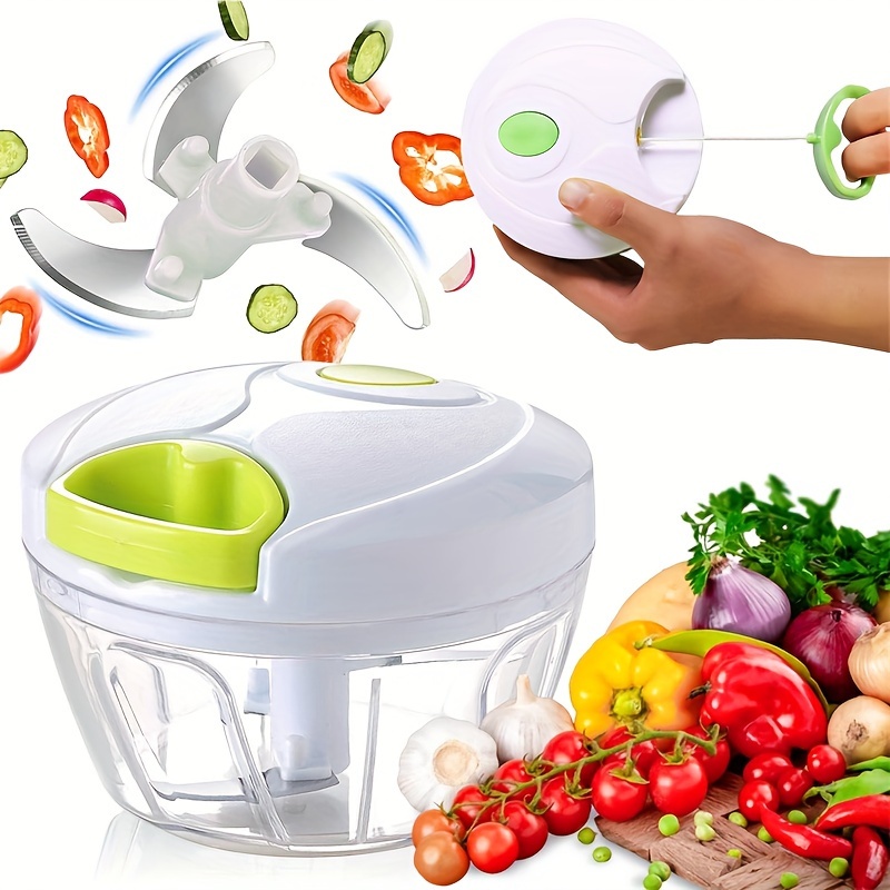 

Manual Hand Pull String Food Chopper - Abs Material Garlic Mincer And Vegetable Processor, No Electricity Needed, For , Meat, Peppers, Carrots, Fruits, Nuts,