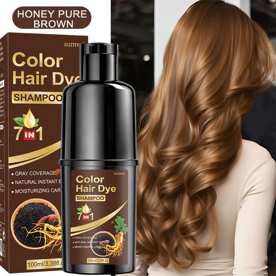 TEMU 100ml Hair Dye Shampoo, Moisturizing And Conditioning, Easy-to-apply Hair Dye, In : Black, Brown, , , And Coffee. A Gift, The Gentle Formula Is