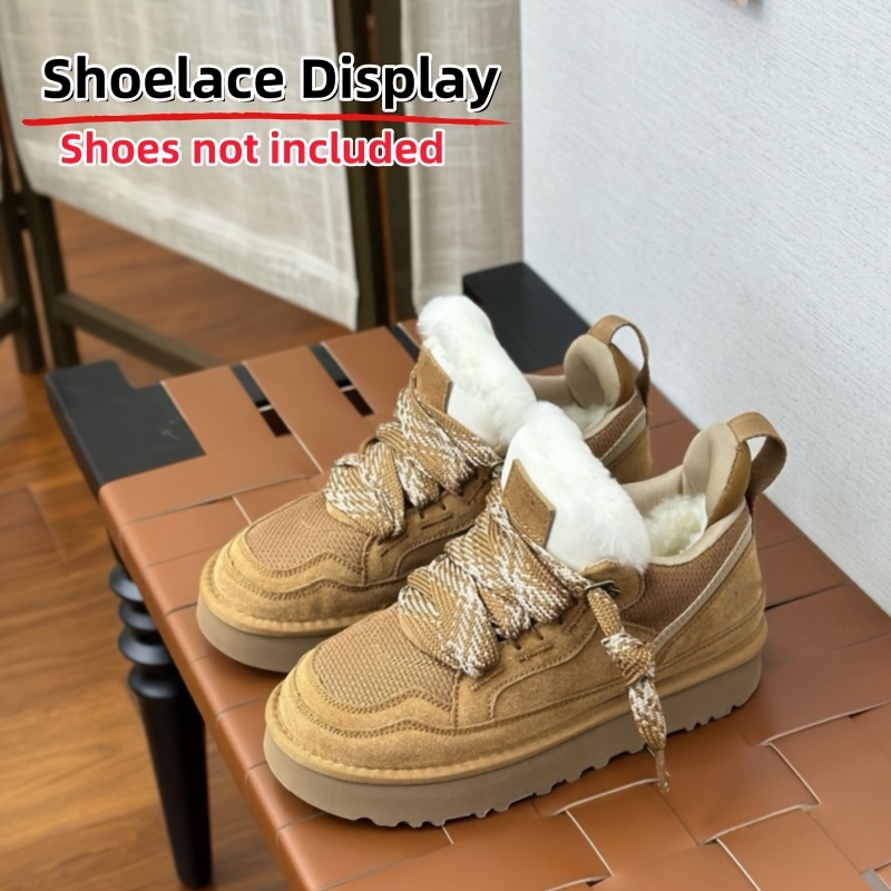 TEMU 1 Pair Of Wide Shoelaces/thickened Material/geometric Pattern,christmas Gift