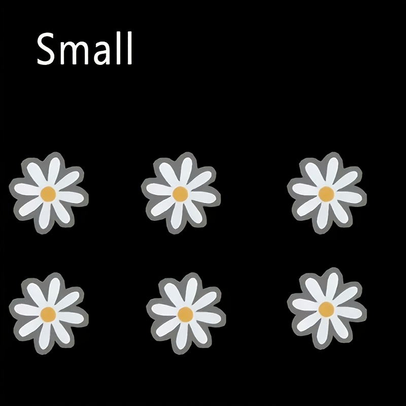 Image of 6pcs Cute Stickers, Small Flower Stickers To Decorate Your Phone, Water Bottle, Laptop... Clear Vinyl Daisy Sticker Pack