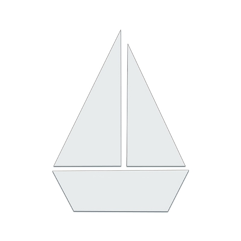 E-shop 3 Stück Segelboot Nähschablonen - Transparente PET wiederverwendbare Boot-förmige Quilt-Schablonen mit Rumpfmuster, geeignet für Quiltprojekte,