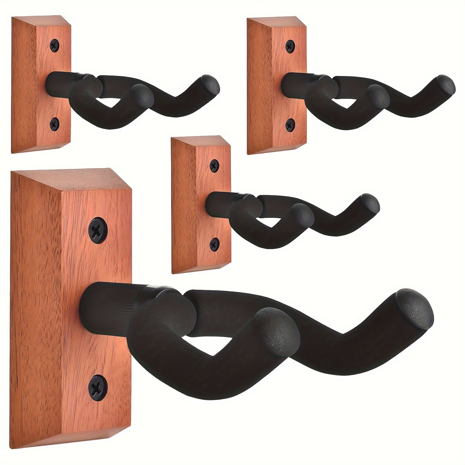 

Set Of 4 Guitar Hooks Oak/peach , With Rotating Soft Hooks, U-shaped Guitar Wall Mount, Suitable For Acoustic Guitars, Electric Guitars, Bass, A Great Gift For Men.