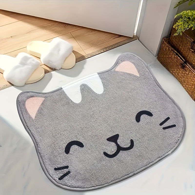 TEMU 1pc, Tapis de sol antidérapant motif chaton et chiot, chambre à coucher, salon, salle de bain, tapis de décoration intérieure