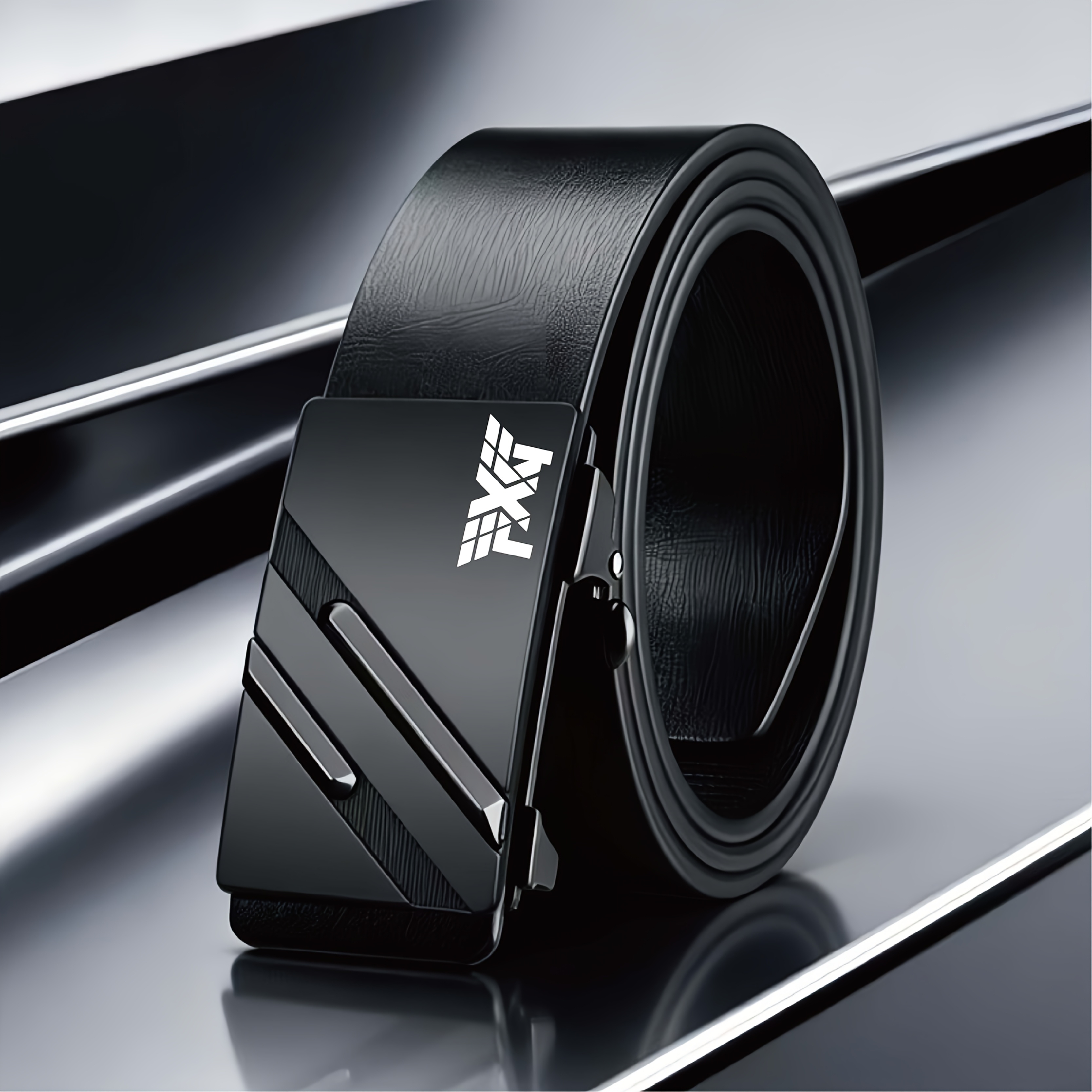 TEMU Patterned Men's Business Belt, Automatic Buckle Design, Wear-resistant Pvc Belt Body + Alloy Buckle Head, A Great Gift For Holidays, Christmas