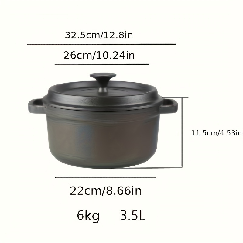 premium cast iron stew pot with dual handles thick non stick no coating needed for versatile cooking details 6