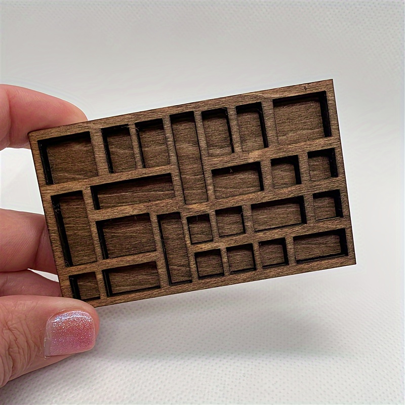 TEMU 2 Pcs 7x5cm Wooden Miniature Trinket Shelf - 1:12 Scale Display For Dollhouse Decor, Collectibles, And Small Figurines