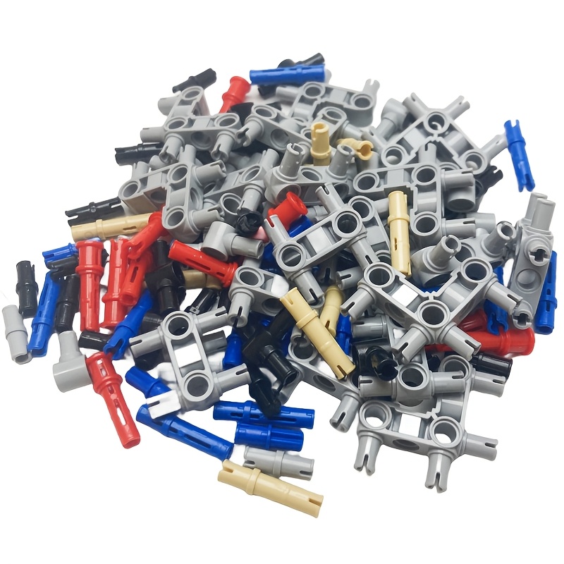 Image of 120pcs Parts, Pin Connector Set, Building Blocks Compatible With Diy Toys From , Shaft Bolt Connectors, Friction Pins, Smooth Pins, Mixed Accessories, Building Blocks