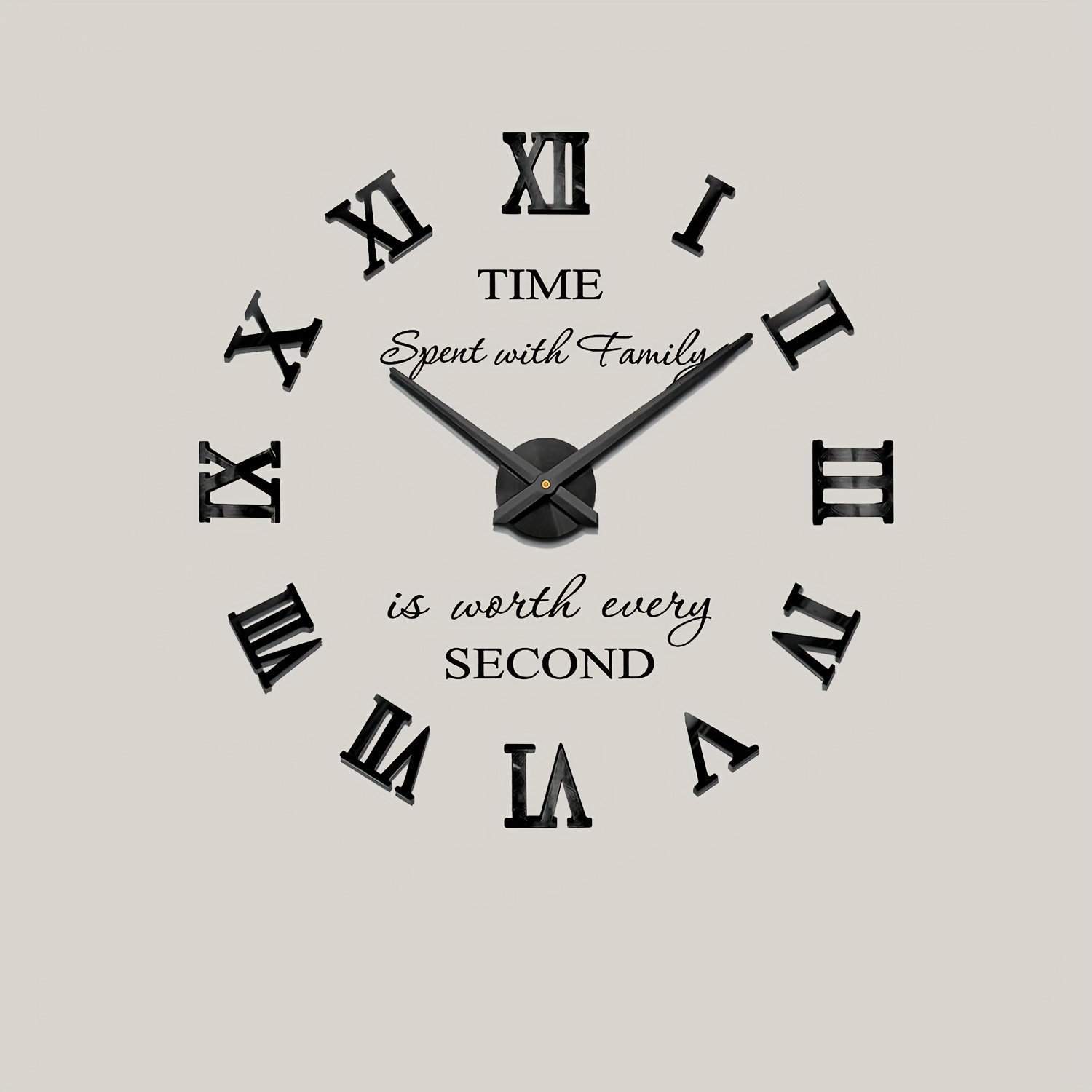Image of Acrylic Silent Wall Clock 3d Frameless Wall Decoration Sticker – Round, Roman Digital Clock Kit, Arched Crown Shape, For Living Room Dining Bedroom Office, Aa Battery Powered (battery Not Included)