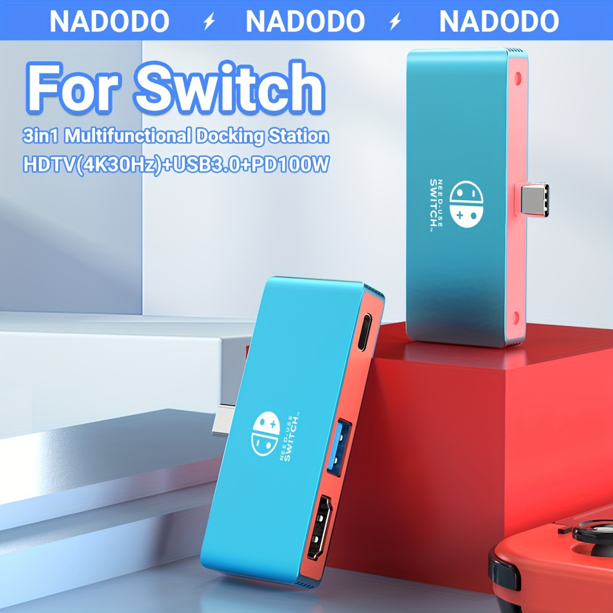 Switch Dock pour Nintendo Switch OLED, Adaptateur TV 3 en 1 avec