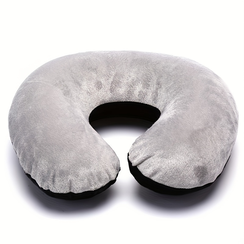 

Inflatable U-shaped Travel Pillow With Neck Support - Portable, Hand-washable For Outdoor Naps & Airplane Comfort