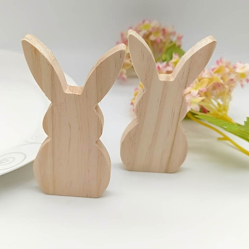 

2pcs Set Rabbit Figurines - Easter Decor, Living Room Accents &