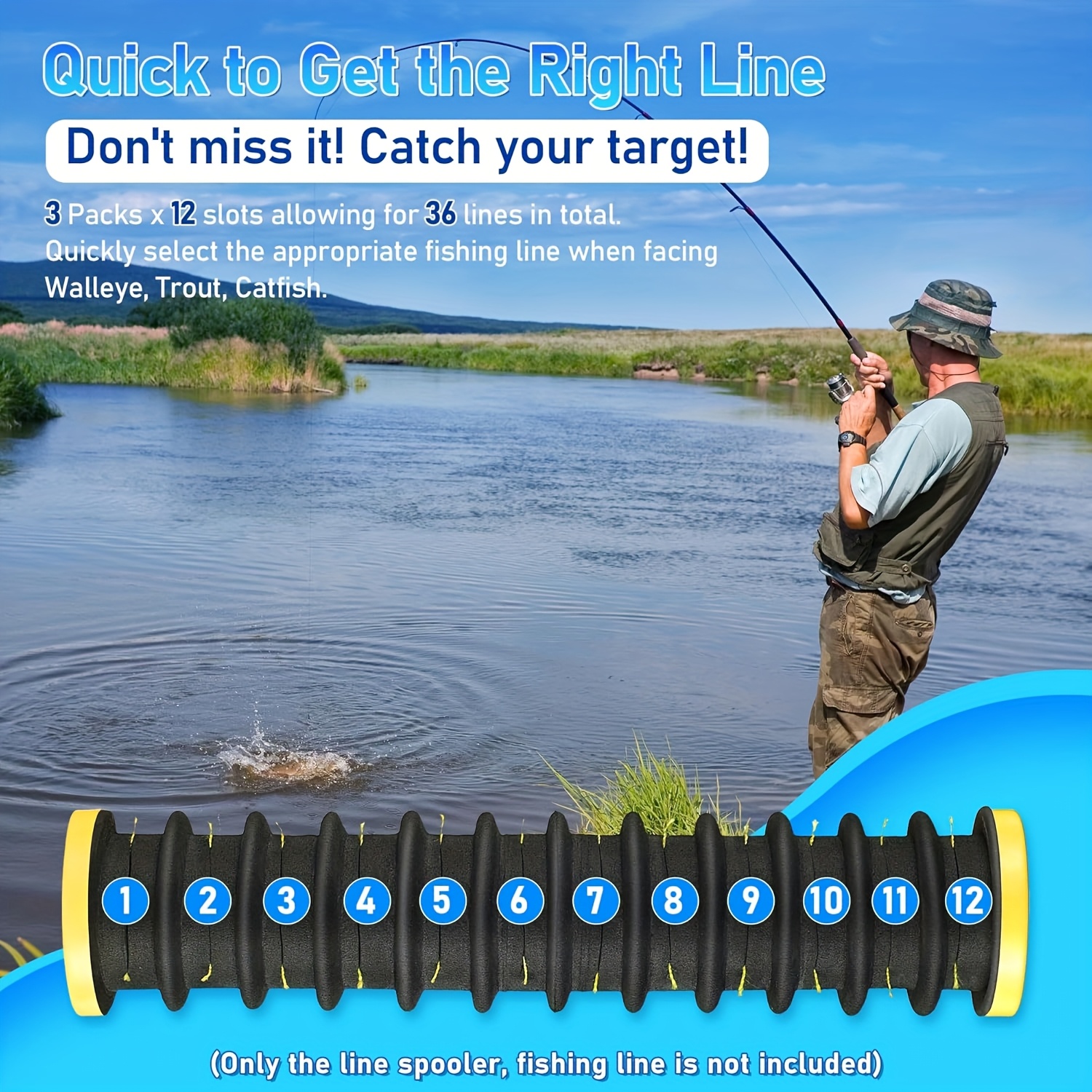 3pcs fishing line organizer 12 line slots line - Temu Sweden