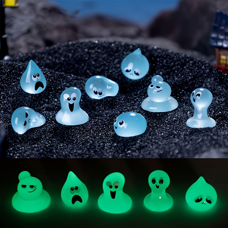 Set Of 8 Glowing Mini Water Drop Figurines - Bohemian Style Resin Decorations, Featuring , No Power Needed For Home, Vehicle, Outdoor Garden, Festive Party Decor, And Unique Gifts, Sturdy