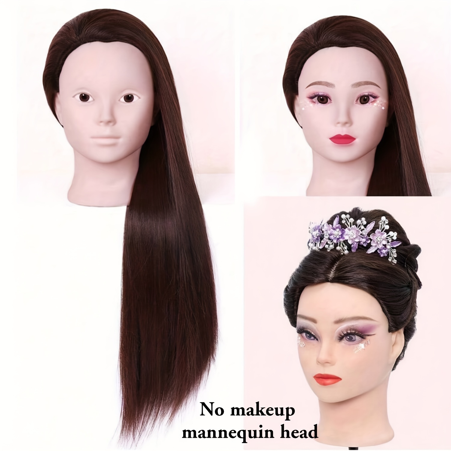 Backbayia Salon 23 Zoll Kork-Perückenkopf Mit Halterung – Aus Segeltuch, 30 Cm Hoch, Für Frisüren & Perücken