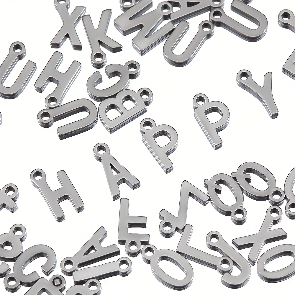 Dijes Letras A-Z Acero Inoxidable - Pack 52 Piezas Para Joyería