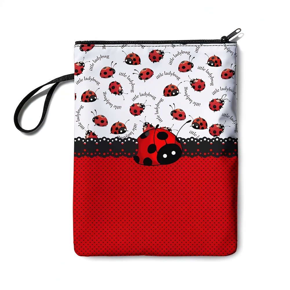 TEMU Une housse de protection avec un imprimé de coccinelle , parfaite pour ranger les agendas et cahiers de femmes, idéale pour les couvertures de