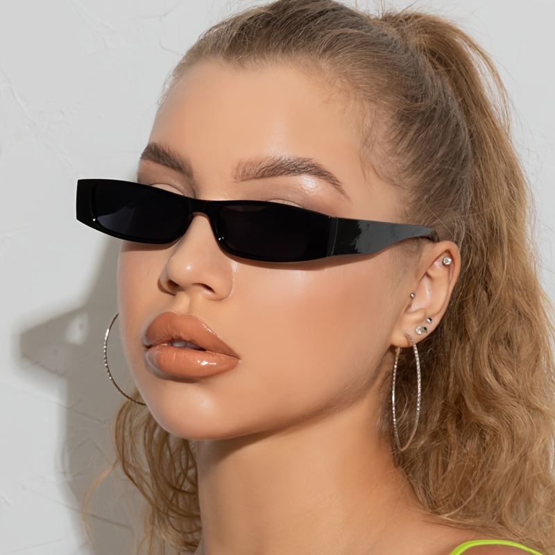

Thin Rectangle Frame Fashion Glasses For Women Men Anti Glare Sun Shades Glasses For Driving Beach Travel