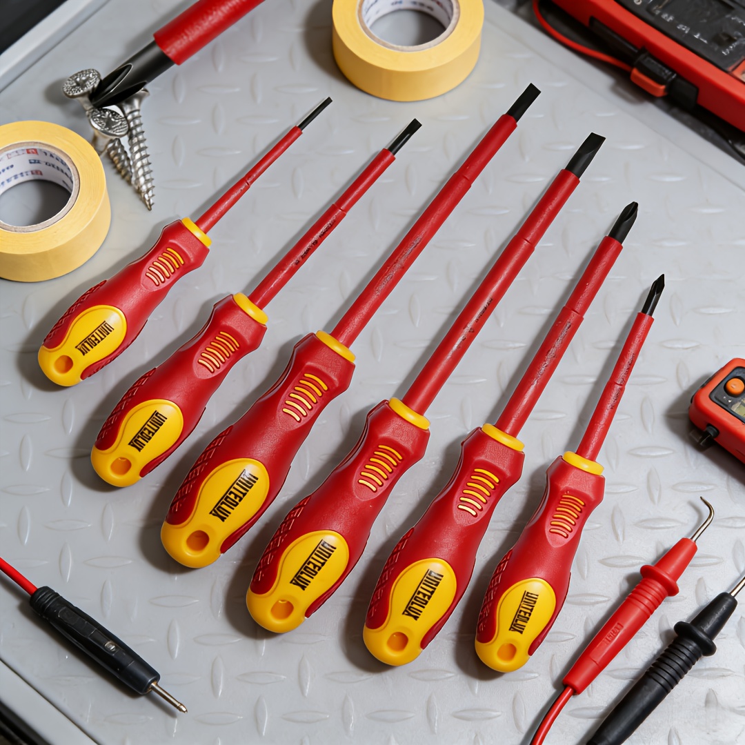 6pcs insulated magnetic screwdriver set special tools for electrical maintenance ergonomic non slip tpr handle   and head 3 inches 4 inches 6 inches durable plastic protection high hardness and toughness