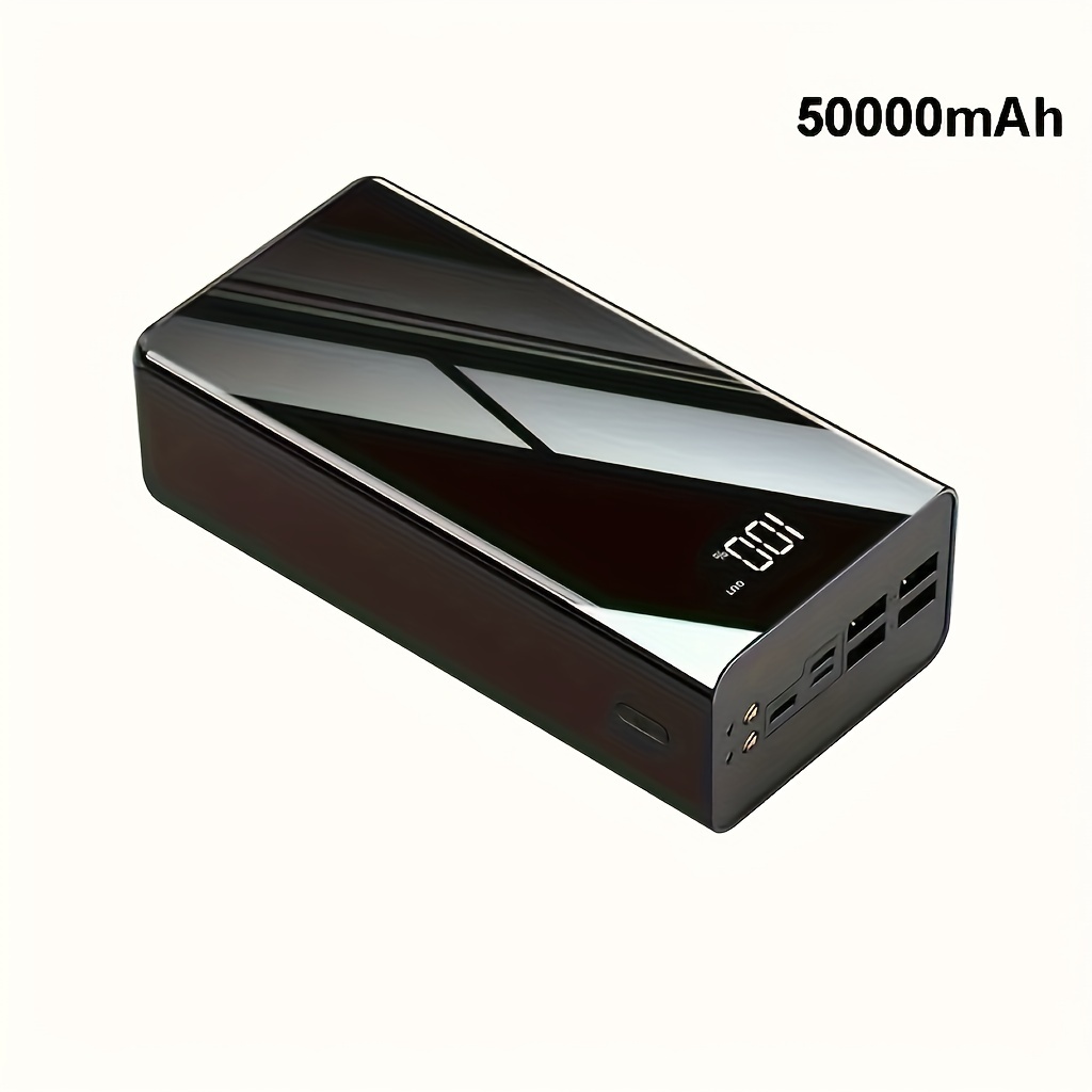 TEMU 1pc 50000/30000mah Large Capacity Fast Charging Mobile Power Supply, Equipped With Lighting/ Display, 4 Usb Ports, Type-c Port, Suitable For