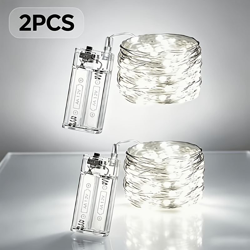 TEMU 2-pack, White Led Fairy Lights, 3 Meters Extended Soft Light, Home Bedroom Desktop Decoration, Holiday Decor Handmade Decorative String Lights.