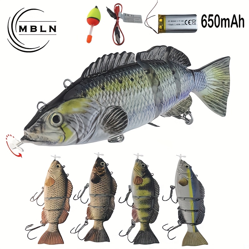 Leurre De Pêche Électrique Robotique Rechargeable - Leurre Multi-Articulé Avec Lumière LED Verte Pour Plus De Prises