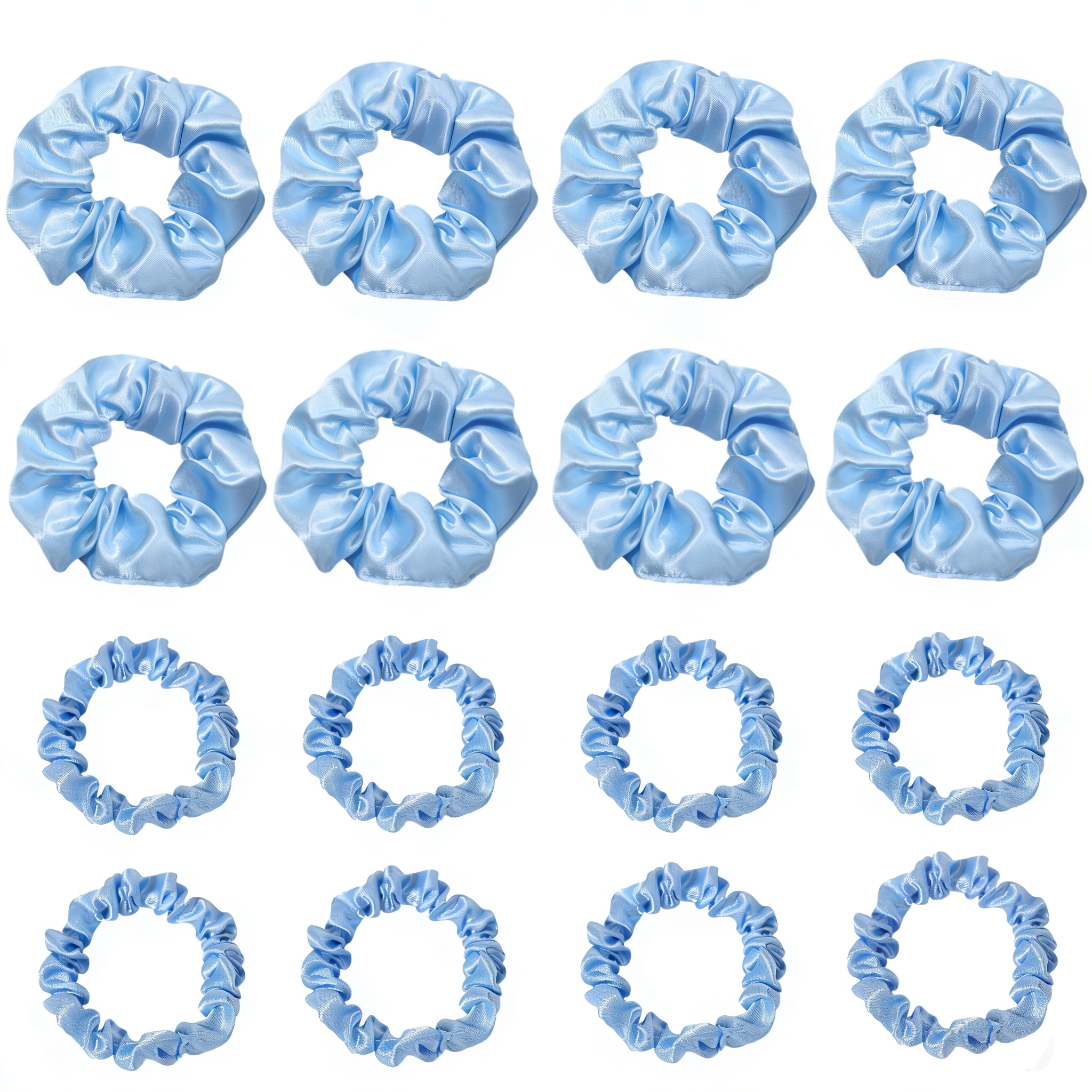 E-shop 16er-Pack Haargummis in Hellblau, Einfache und Elegante Haar-Accessoires, Hochelastische und Strapazierfähige Haar-Verzierungen