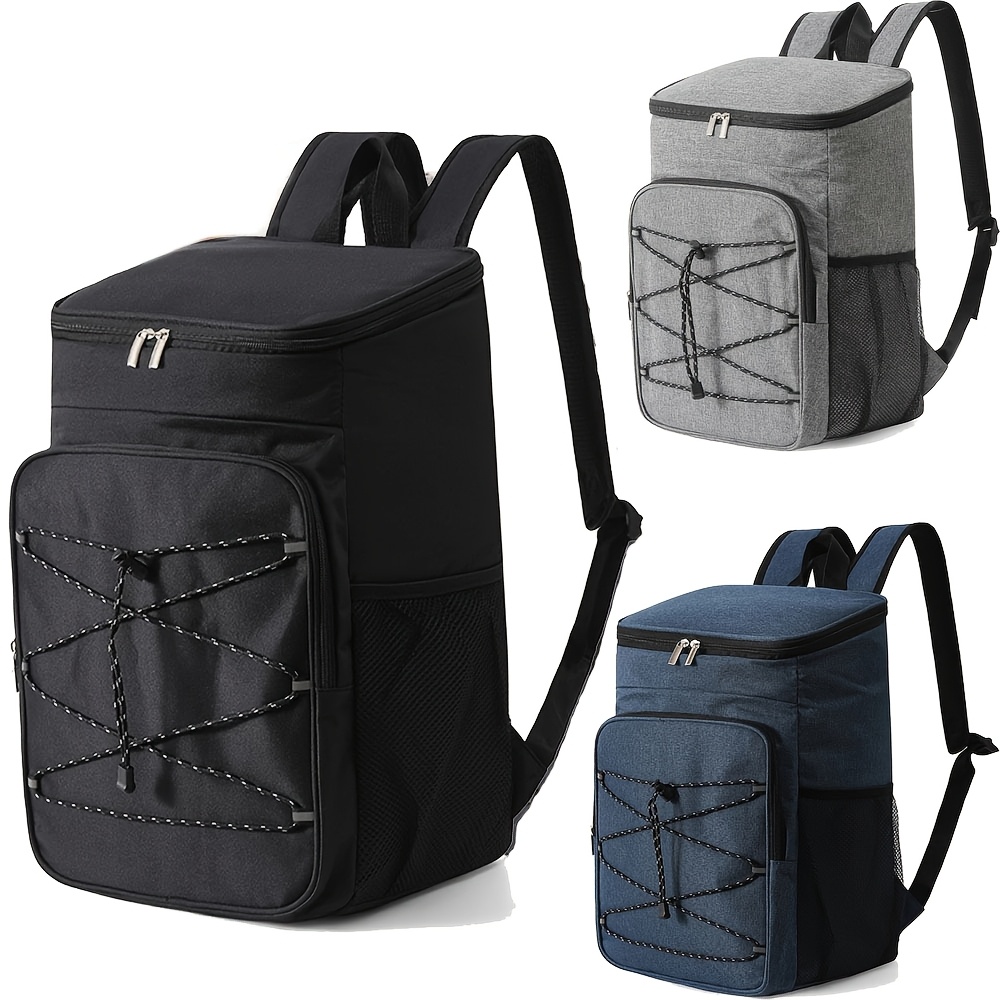 Temu Large Capacity Insulated Lunch Backpack - Durable Oxford Fabric, Lightweight And Stylish Design, Suitable For Beach, Camping, Hiking, School,-image