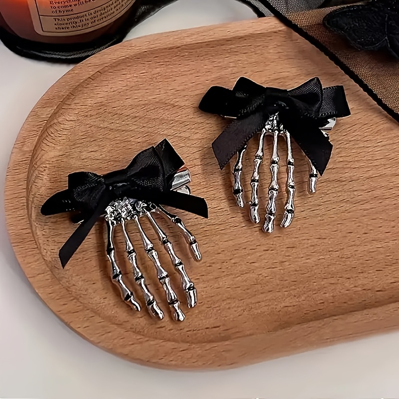 Skull Bone Hair Clips 2pcs Ghost Hand