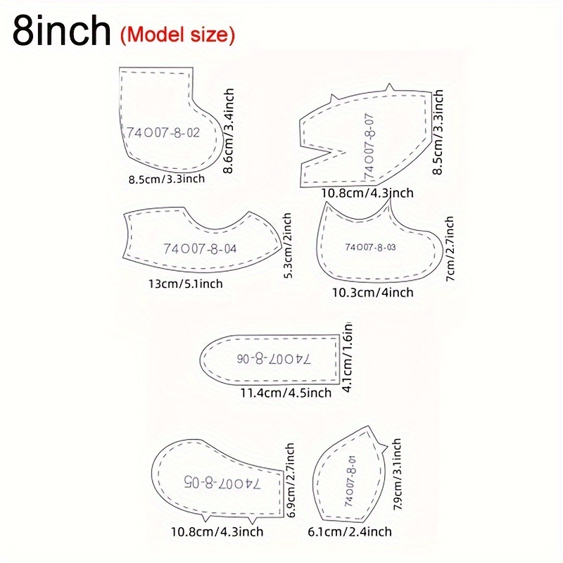 7pcs Rabbit Shaped Acrylic Template Set. Diy Memory Rabbit Quilting Template Doll Sewing Tool Rack Ruler Gift Decoration With Manufacturing Instructions Attached