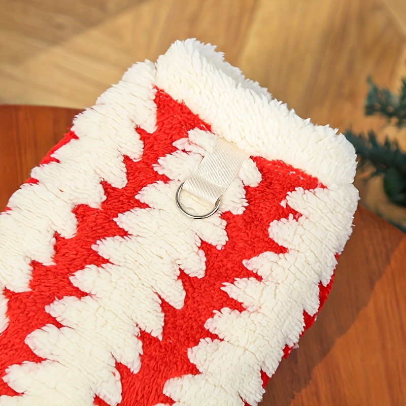 new christmas medium and large dog clothes striped plush dog clothes pet clothes Product details 6