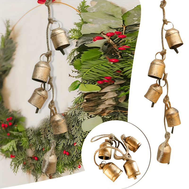 

1pc Handcrafted Rustic Metal Bells, Hanging Decor For Topper, Thanksgiving Charm, Wind Chime, No Electricity Or Battery Needed, Wall Hanging Home Decor Gift