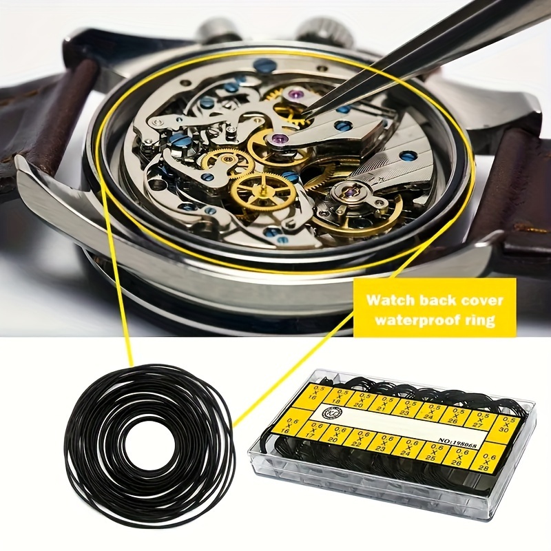 

200pcs Watch Repair Kit: Silicone O-rings For Back Case Sealing - 0.5mm & 0.6mm Sizes, Ideal For