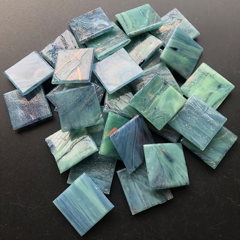 Image of 32pcs Hot Melt Mosaic 0.787 * 0.787in Aurora Nebula Mosaic Handmade Diy Decoration Painting Square Materials Suitable For Creative Decoration Puzzles