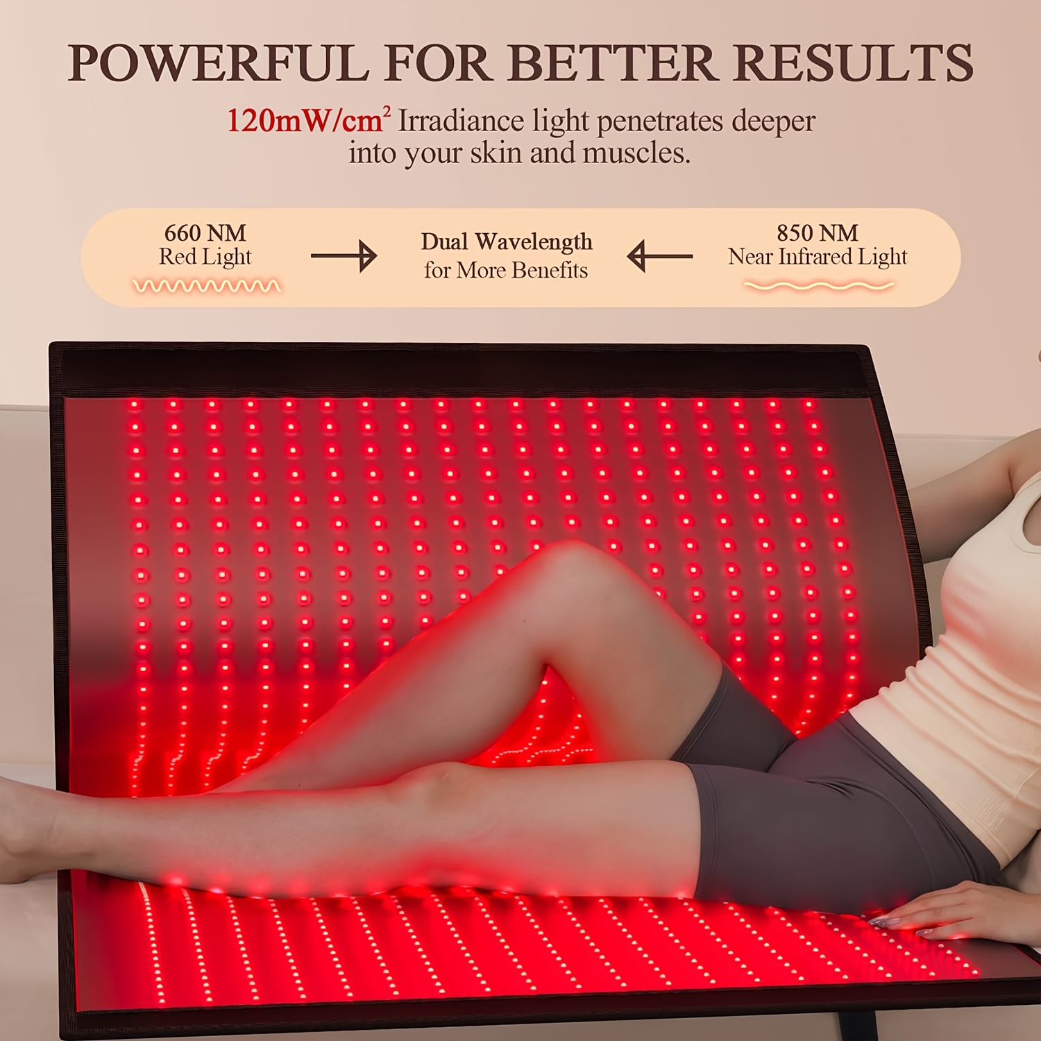 red light blanket for legs all in one pain relief   for full feet legs knee with 660nm 850nm infrared light at home 1140pcs leds Product details 3