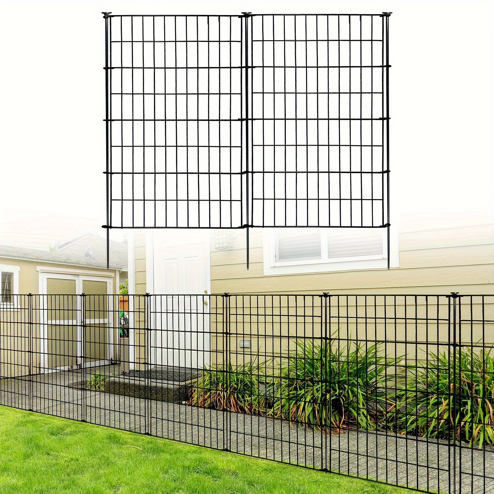 

Garden Fence 5 Panels 40 In (h) X 11.6 Ft (l) Outdoor Rustproof Metal Dog Pet Fence Animal Barrier, Garden Fencing Panel Border For Yard Patio Flower Bed