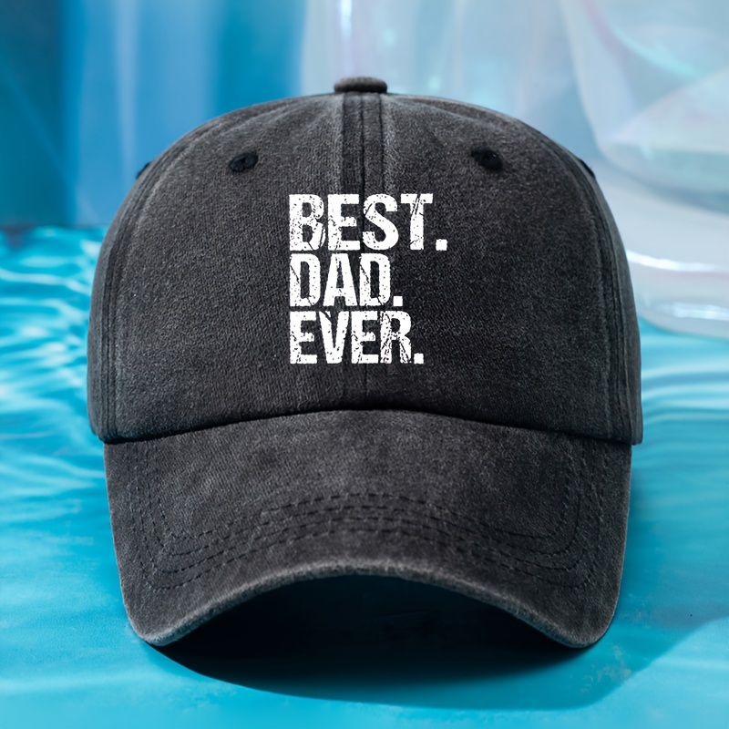 E-shop Herren Vintage Baseballkappe "Best Dad Ever" - Klassischer amerikanischer Stil, Leichtes Polyester, Sonnenschutz, Ideal für Outdoor-Reisen &