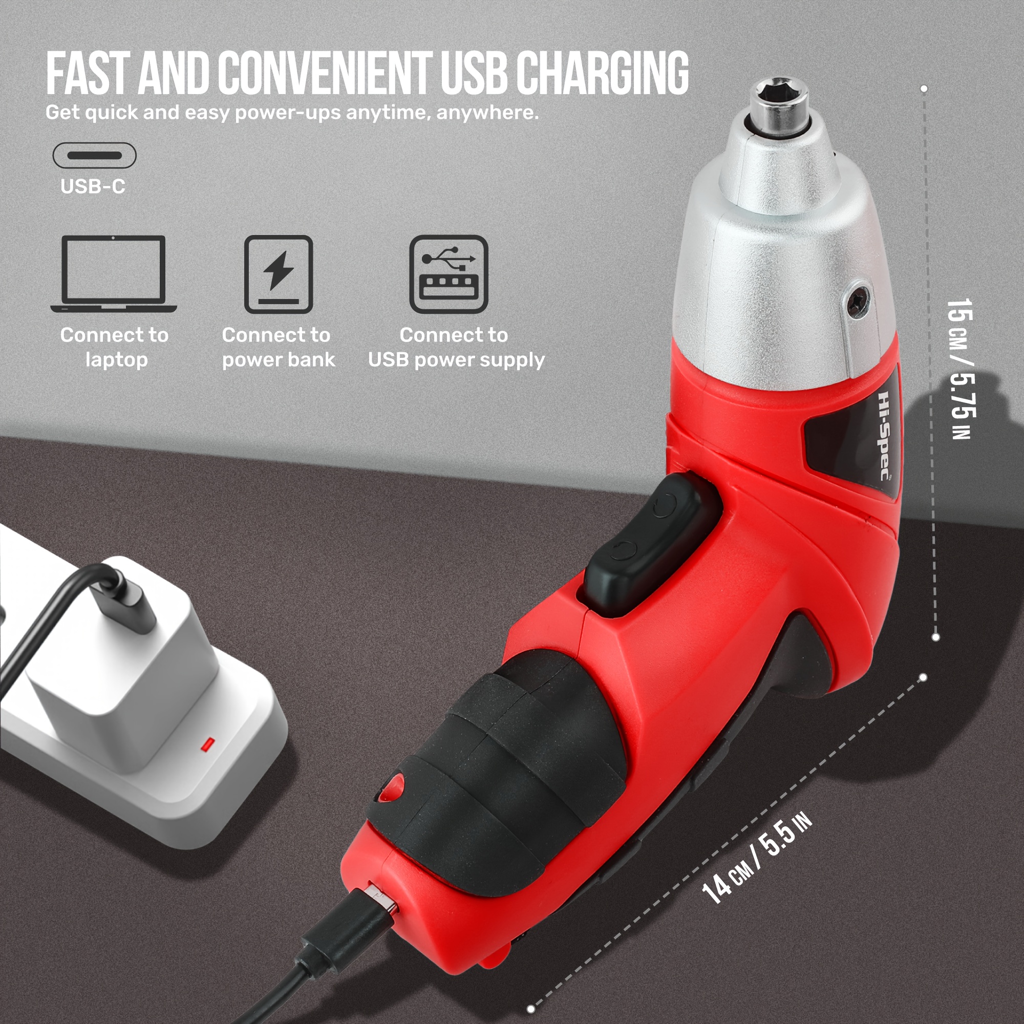 Hi-Spec Червен 3.6V Комплект Електрически Инструменти, Компактен Кутия с Инструменти, Инструменти за Домашен Ремонт, Многофункционален Електрически Комплект Инструменти за Домакинство, USB Зареждаща се Литиева Батерия, Ръчен Преносим Комплект Инструменти с Ниска Мощност за Различни Домашни Сценарии