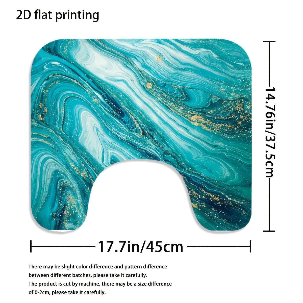4pcs Ocean Style Shower Curtain Set with Elegant Teal Marble Texture