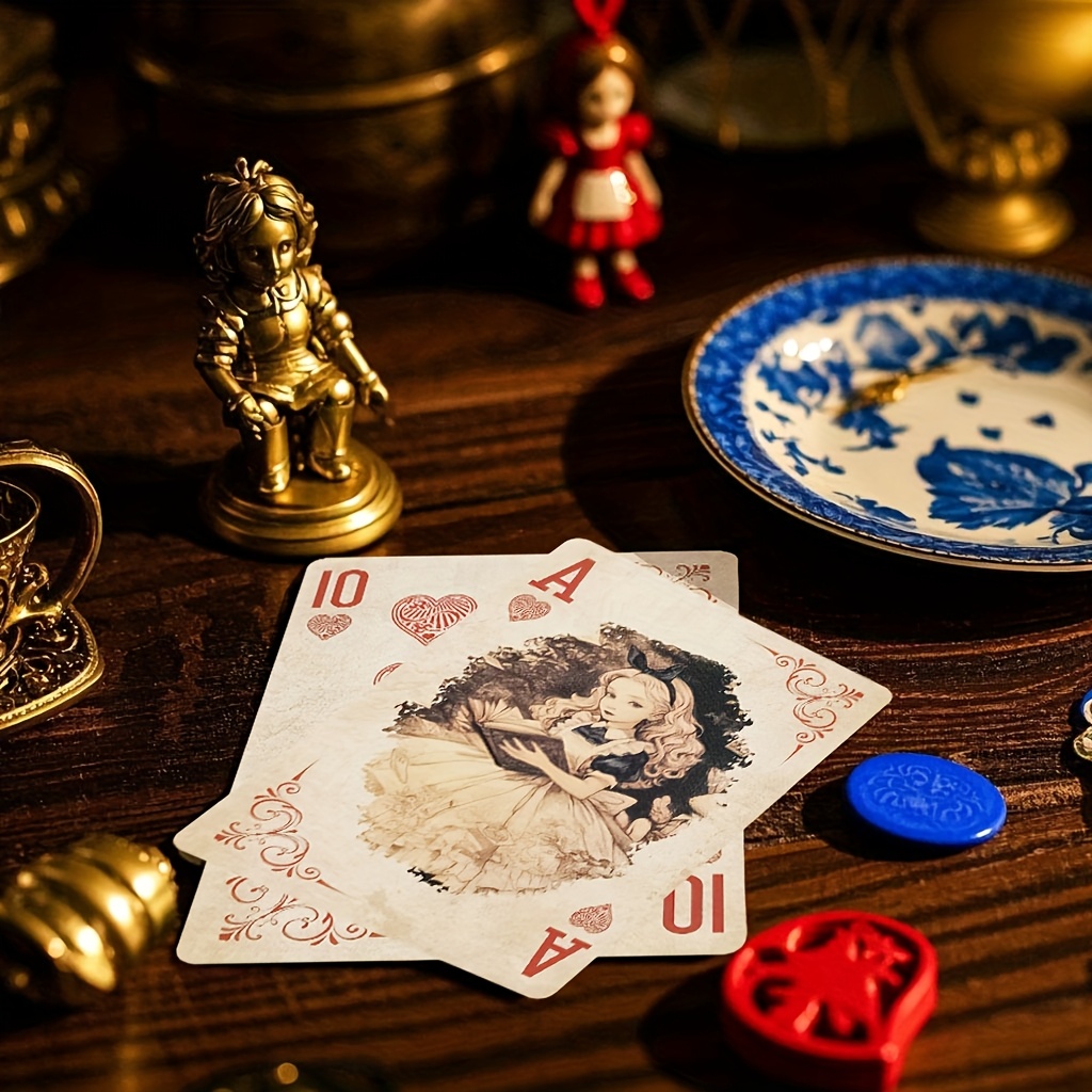 E-shop Retro-Stil Spielkarten, 54-Karten-Deck, Hochwertiges Blaues Kernpapier-Material, Geeignet für Familienspaß, Partyspiele, Halloween,