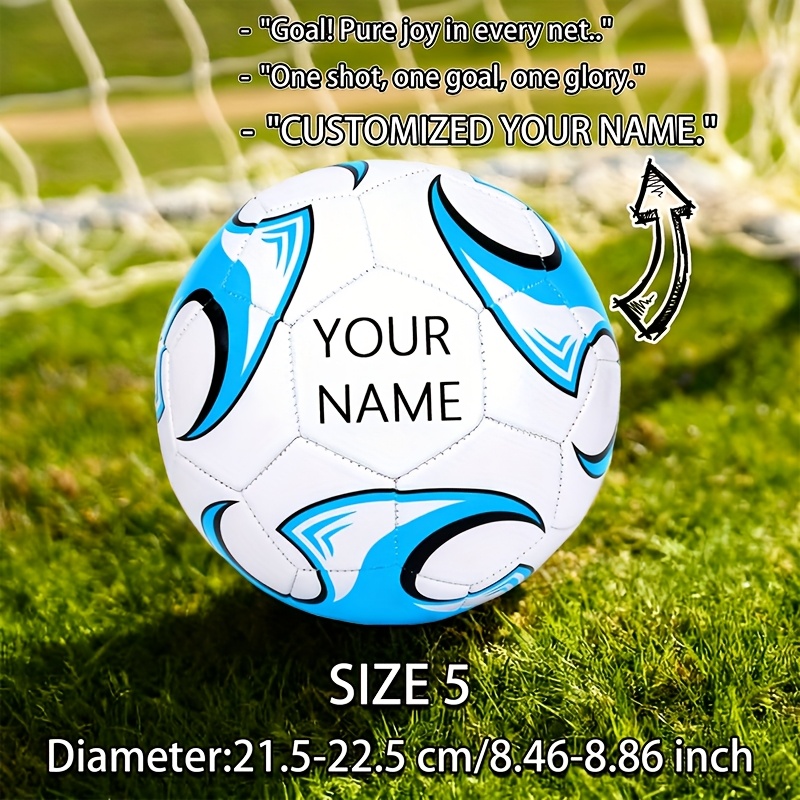TEMU Personalized Soccer Ball - Official , Durable Pvc Training Ball For Players, , Fans - Birthday, Christmas