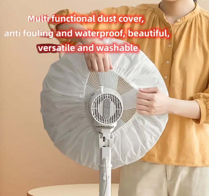 1 2pcs waterproof dustproof electric fan cover no battery needed ideal for living room and bedroom use details 4