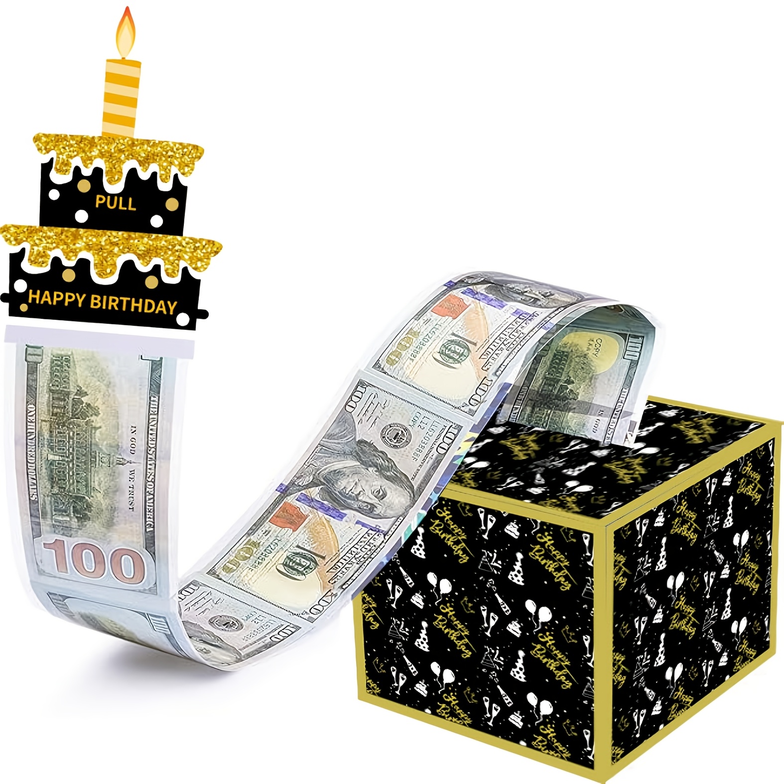 惊喜生日主题派对装饰现金抽拉钱盒生日派对场地气氛布置道具