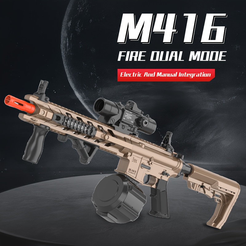 M4 Electric Gel Ball Gun - 7.4V High Speed Upgrade, Manual/Automatic Dual Mode, Highly Assembled Toy Rifle for Outdoor Entertainment, Team Shooting Games, Christmas Gifts (No Bullets), Team Shooting Game, Sleek Weapon Design, Durable Construction