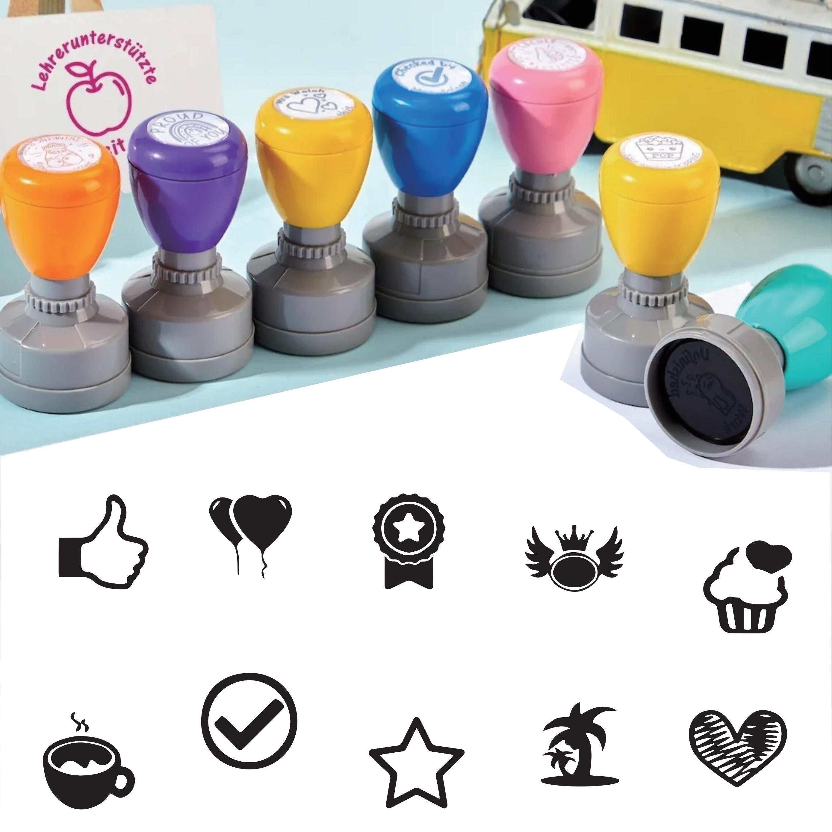 

Custom Self-inking Card Stamp - Mini Logo Seal For Coffee Cards & Use, Round Shape, Plastic