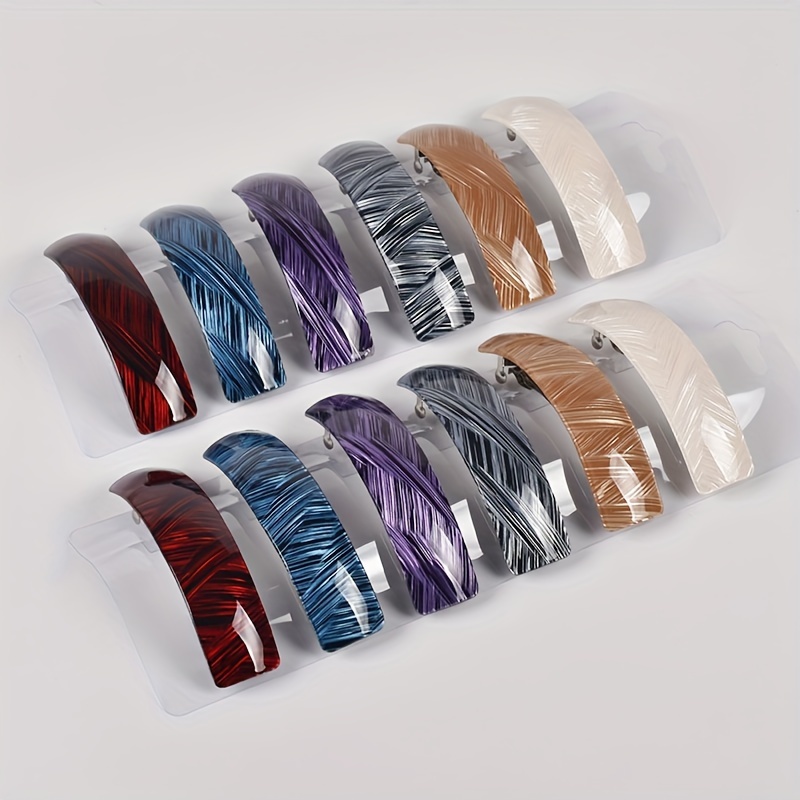 

6pcs Striped Set - Barrettes For Women, Mixed , Size